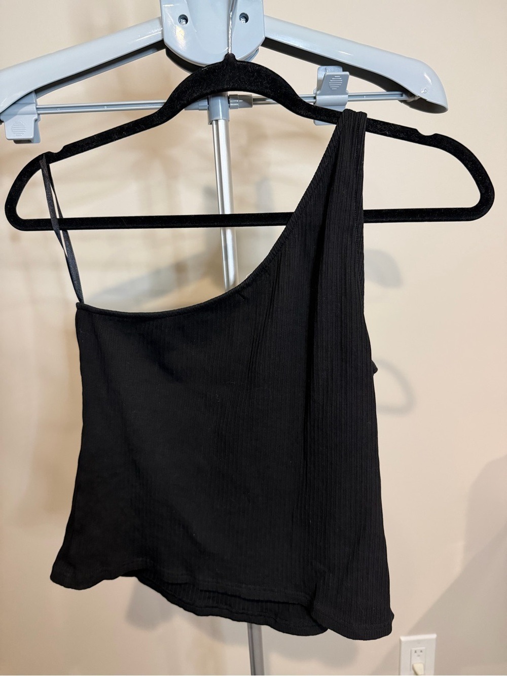 Avec Les Filles Rhinestone Chain Asymmetrical Ribbed Tank Size Large - Picture 4 of 6
